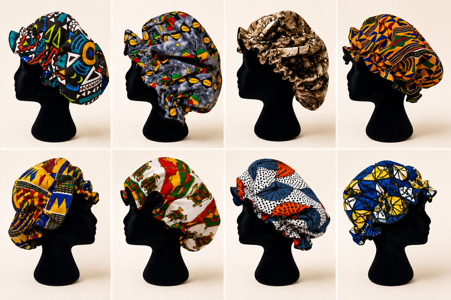 Bare Beauté Essentials African Print Hair Bonnet