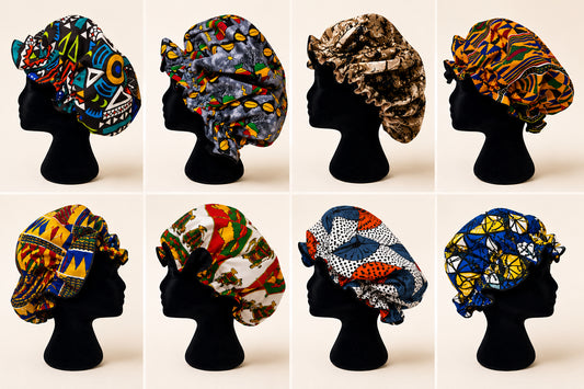 Bare Beauté Essentials African Print Hair Bonnet